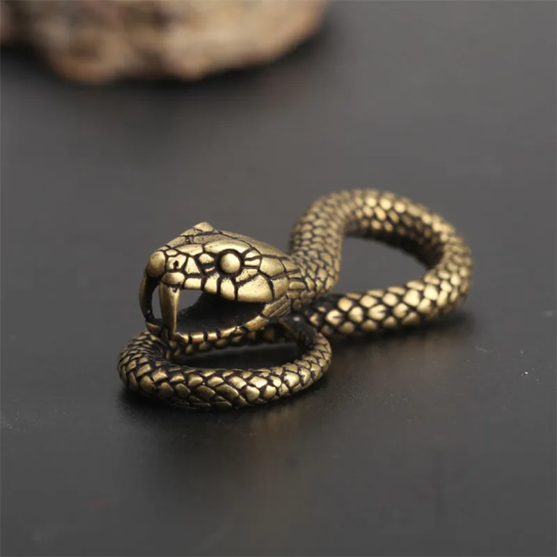Винтажный медный брелок для ключей Ретро змеи ручной работы латунные фигурки