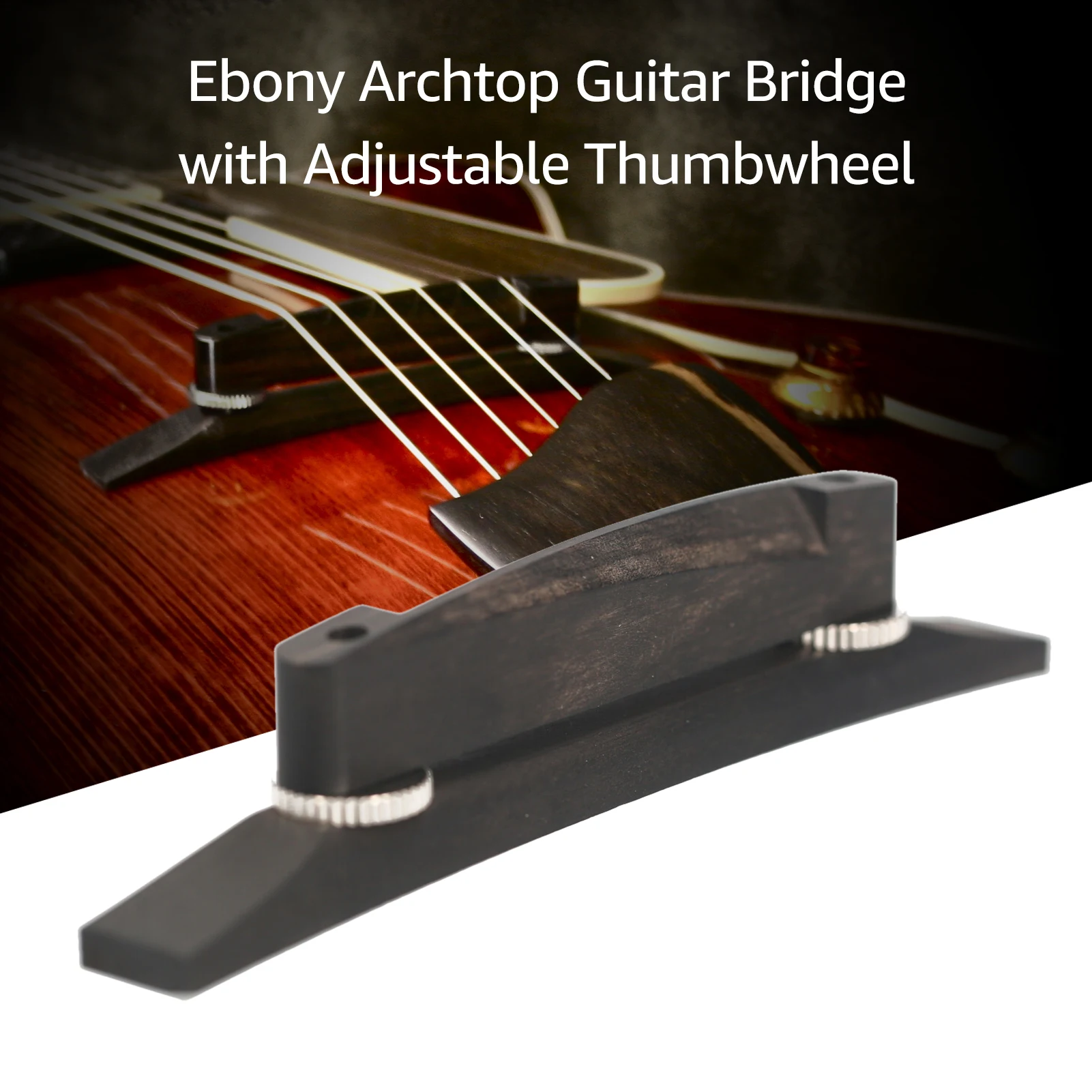 

Muslady Jazz Guitar Bridge Floating Archtop Bridge with Adjustable Thumbwheel for Archtop Guitars