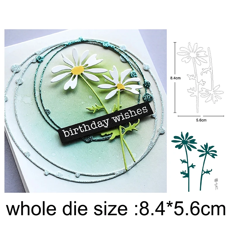

Flowers Dies Background Christmas Metal Cutting Die Photo Album Paper Card Template Stencils for Diy Scrapbooking Embossing Mold