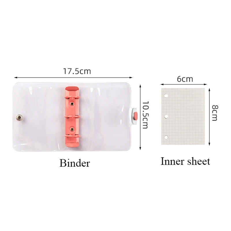 

1PC Ring Binder Stationery 3 Ring Cute School Supplies Loose-leaf Notebook Scrapbook Simple PVC Transparent Shell Hand Book