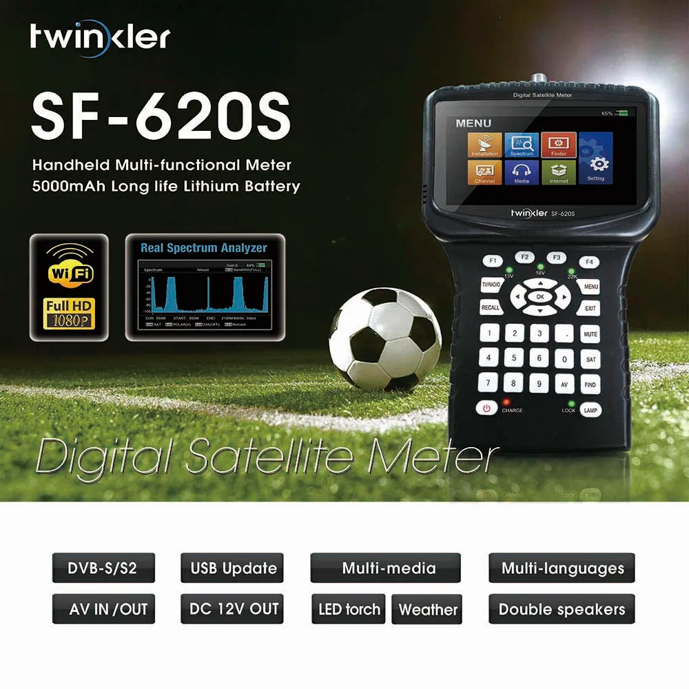 Twinkler SF 620S Satfinder с 4 3 дюймовым ЖК дисплеем поддержкой спектрального анализатора CS