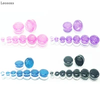 leosoxs 2 pcs 6 20mm acrylic flashing powder waist drum ear expander profile rod earplugs plugs and tunnels earrings