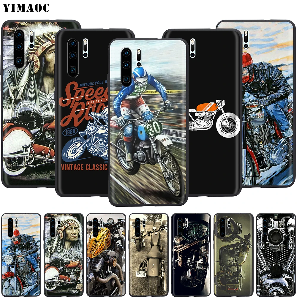 Мотоциклетный мягкий чехол YIMAOC в стиле ретро для мотокросса Huawei Nova 4E 5 5T Smart P9 Lite Y6