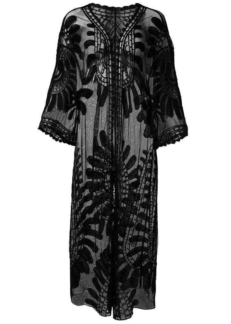 Женская пляжная одежда сексуальное прозрачное бикини накидка Robe De Plage 2020