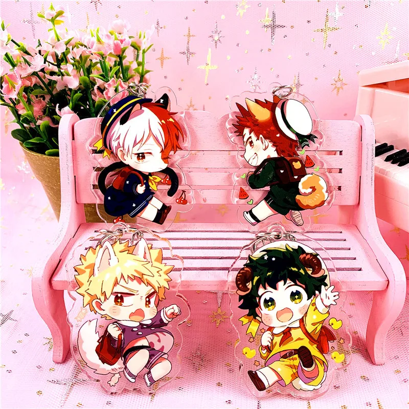 Милый брелок для ключей с героями мультфильмов Наруто/моя геройская академия