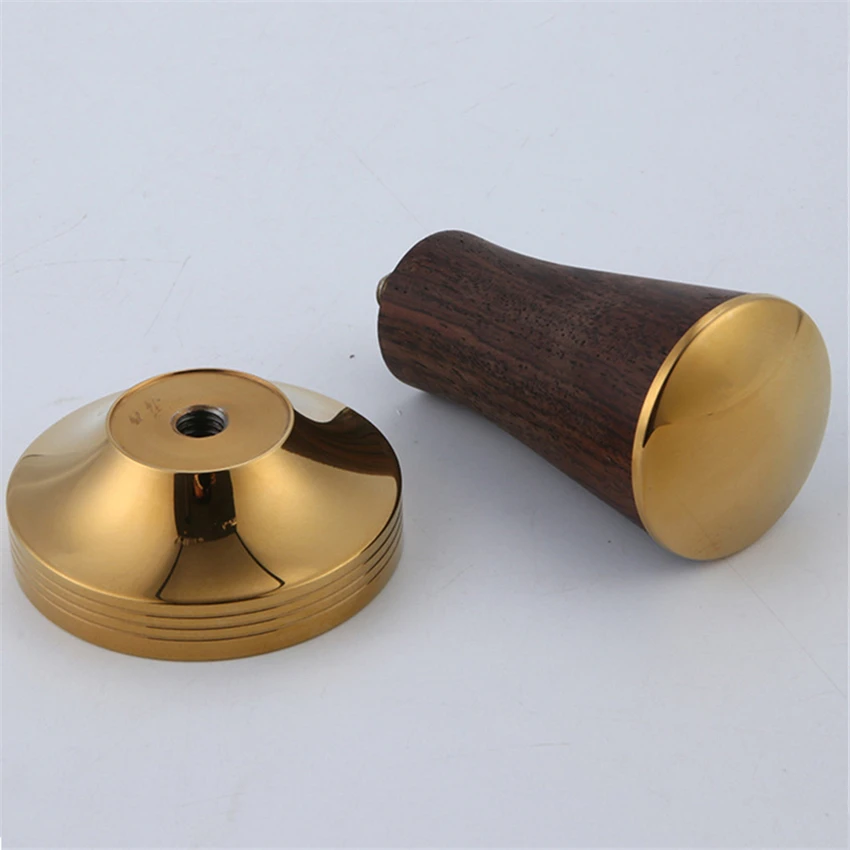 58 мм кофе тампер твердые деревянные ручки порошок молоток 304 нержавеющая сталь