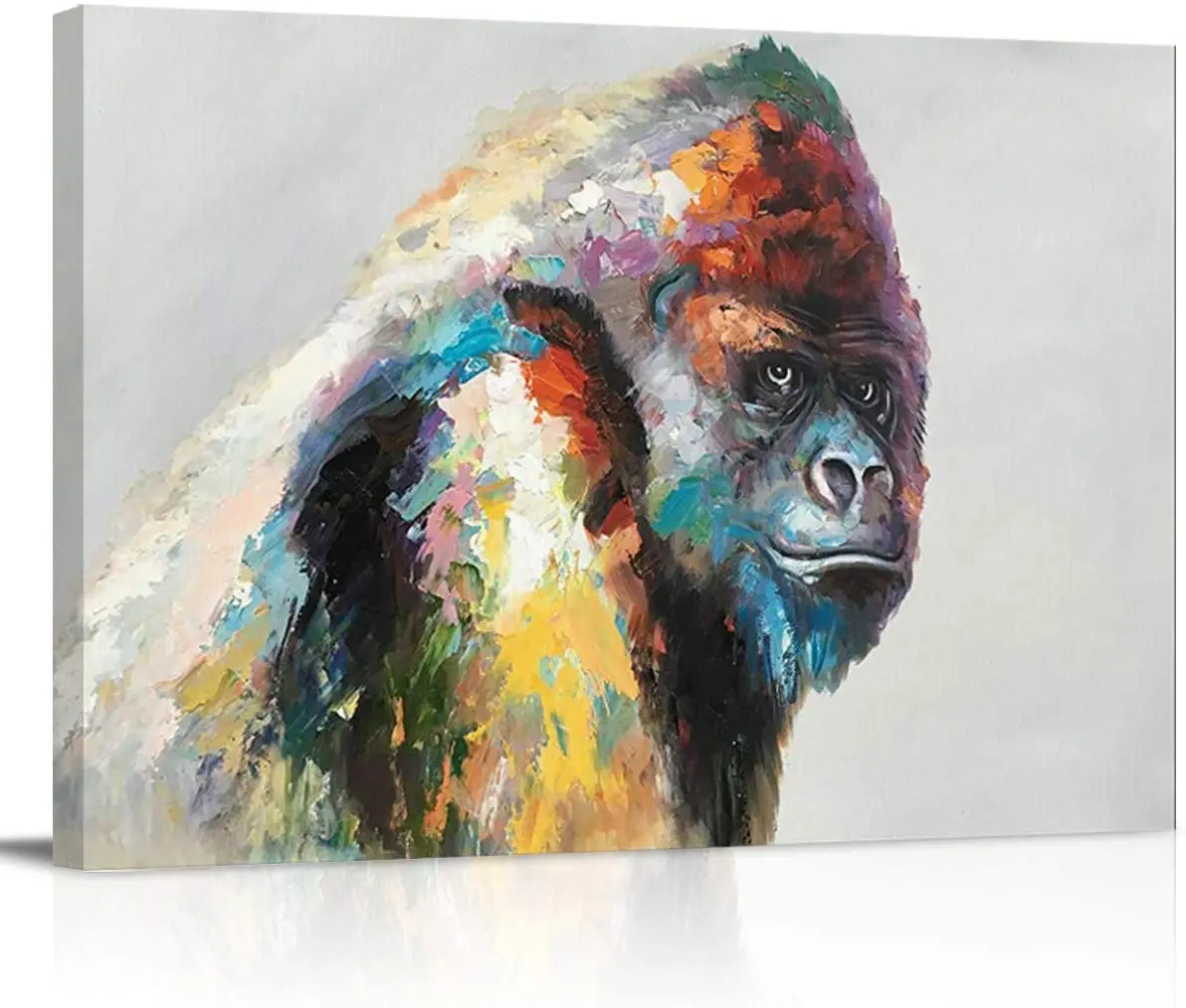 

Oil Paintings On Canvas Wall Art Colorful Clever Gorilla Artwork For Living Room Kitchen Bathroom Bedroom Home Decor No Framed