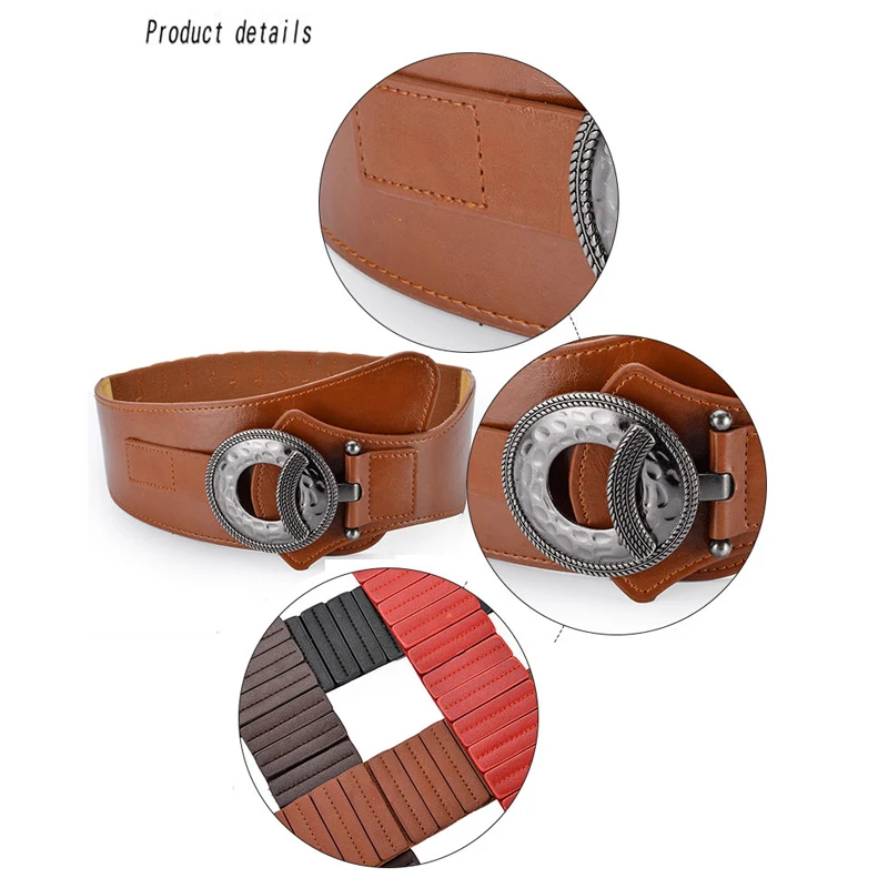 

Hot Sale Fashion Waist Belts Women Lady Solid Stretch Elastic Wide Belt New Dress For Women Waistband