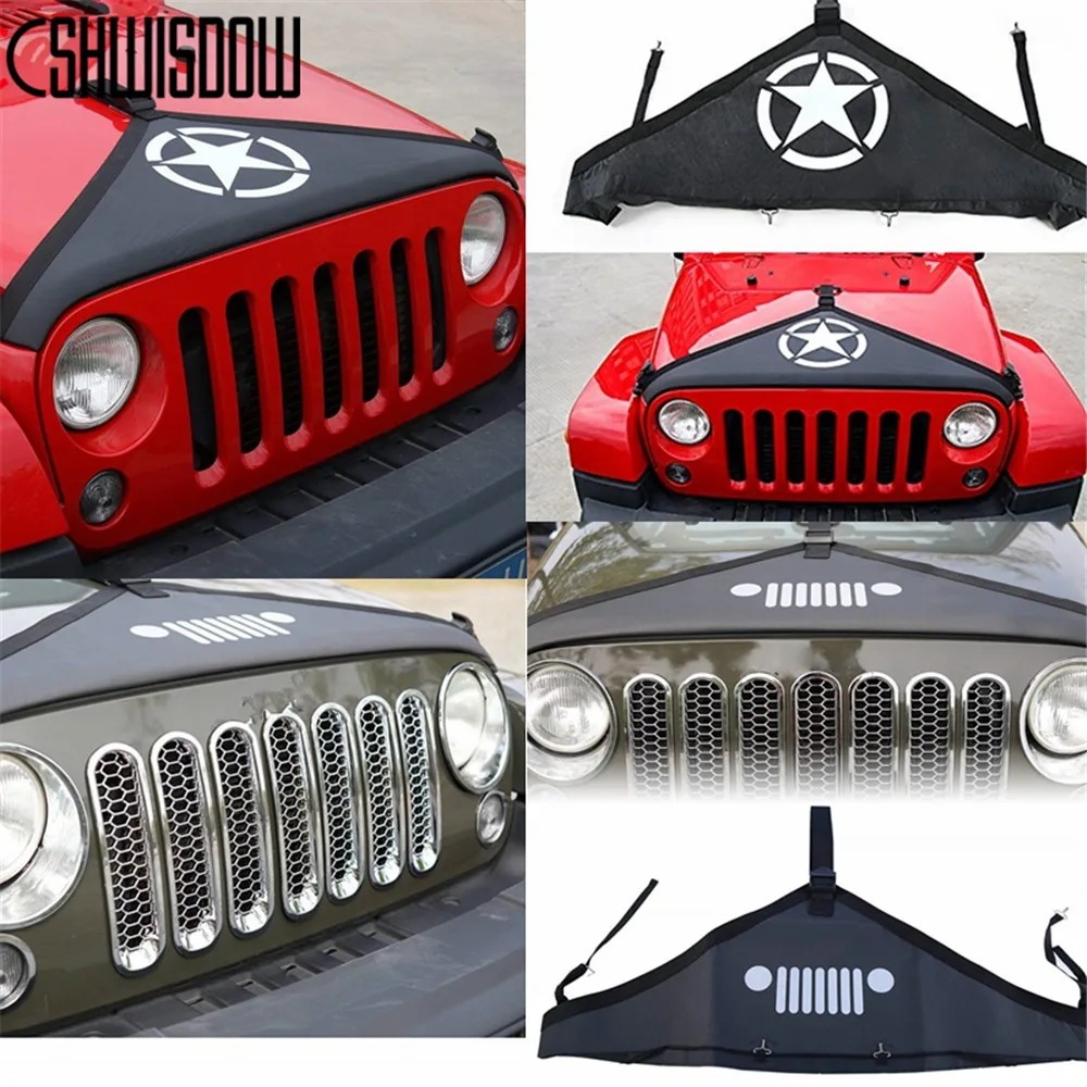 Черный защитный козырек на липучке подходит для Jeep Wrangler JK аксессуары 2007-2017
