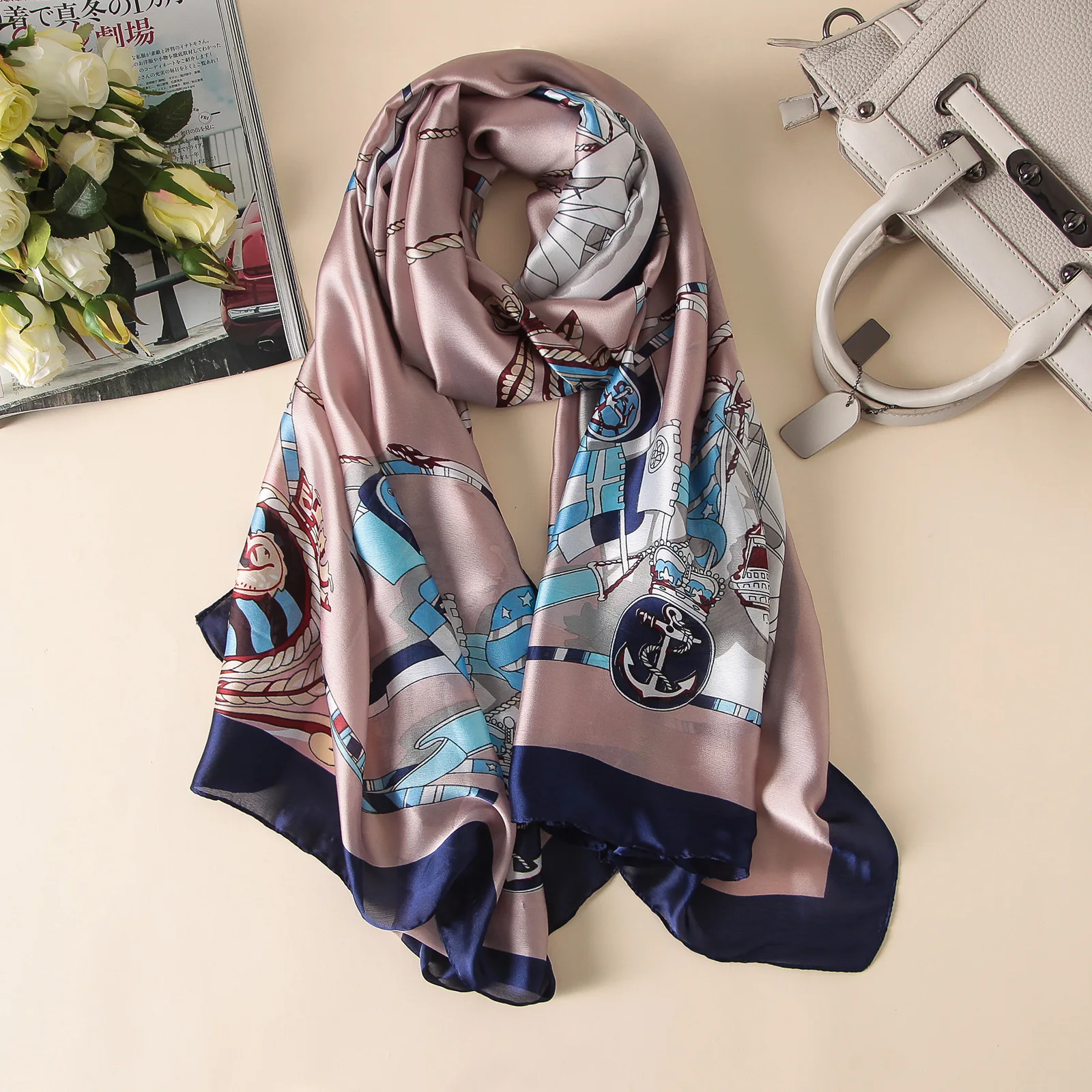 

2020 Luxury Brand Spring Autumn New Style Warm Scarf Women Printed Scarves Fashion Sun-resistant Beach Towel chiffon hijab