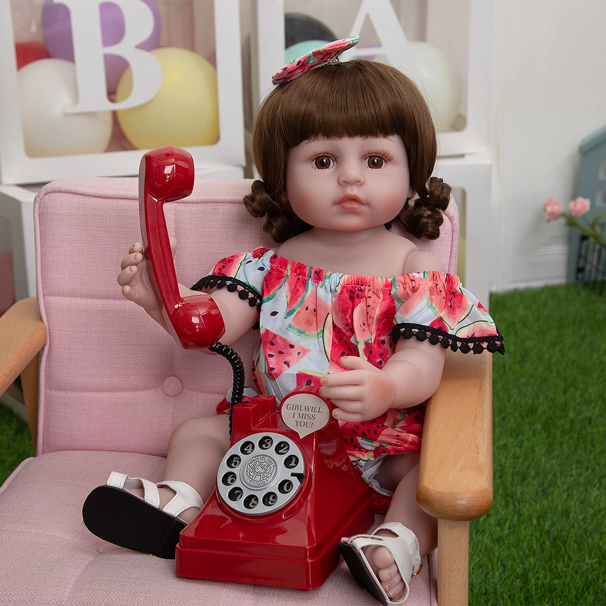 

22 Inch 55 cm Anti Stress Girl Reborn Baby Toddler Doll Soft Brinquedos Full Silicone Vinyl Body Real Touch Doll Toy Gifts