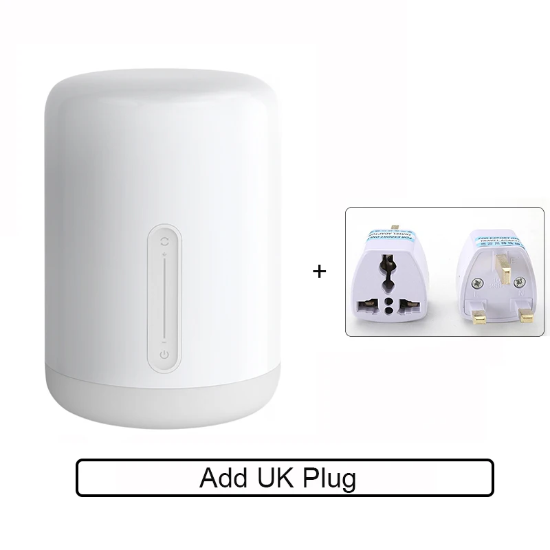 Add UK Plug Прикроватный светильник Xiaomi Mijia 2 светильник WiFi/Bluetooth светодиодный светильник работает с Apple HomeKit умный Внутренний Ночной светильник - Цвет: Add UK Plug