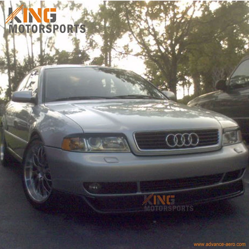 Подходит для 96-01 Audi A4 Черный передний бампер спойлер боди тип O Styel PU Global