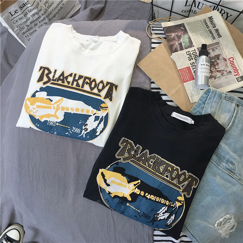 Футболка женская с индивидуальным принтом в стиле Харадзюку|Футболки| |