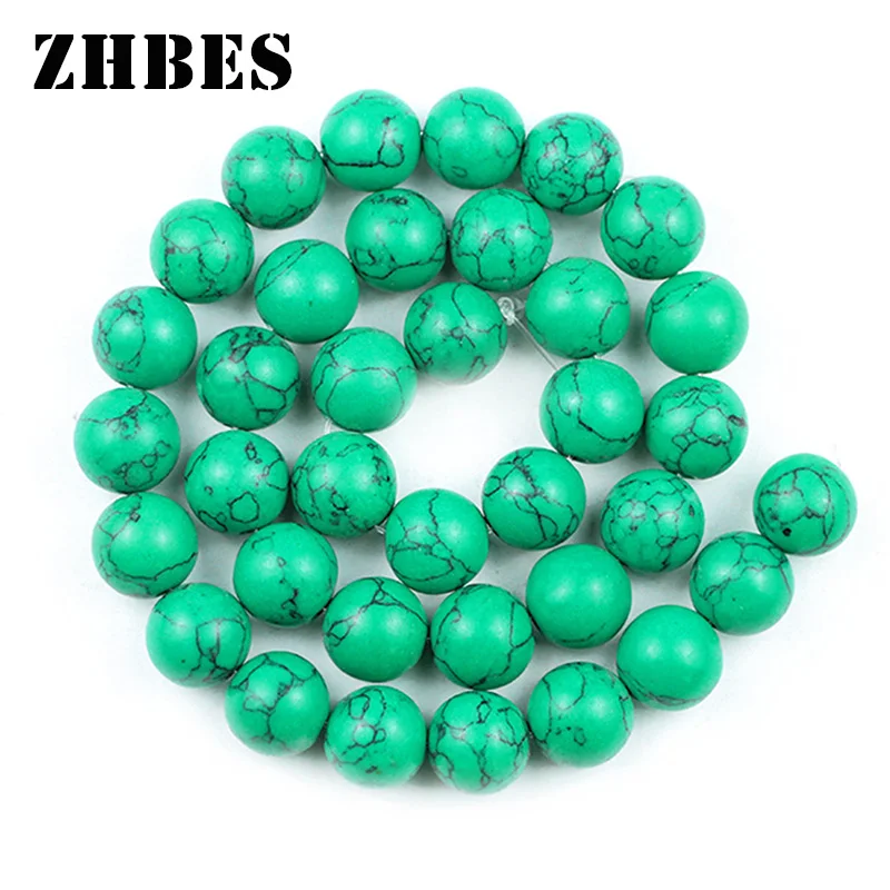 

Natural Green Pine Stone Round Spacers balls 6/8/10/12MM Loose Beads For Jewelry Bracelet Making DIY Necklace Accessories