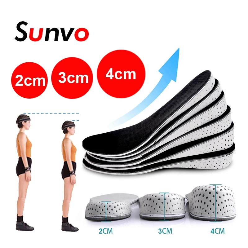 Sunvo Height Increase Invisible Insole for Men Women Get Taller Heighten Increased Insoles for Shoes Inserts Foot Pads Cushion