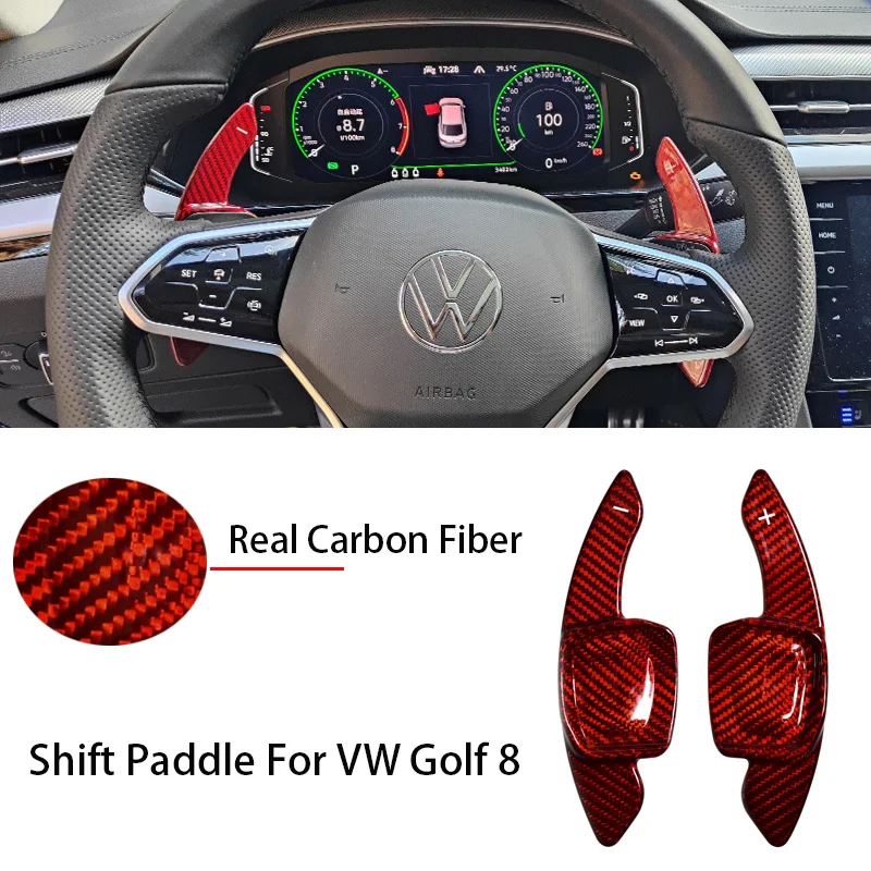 

For Volkswagen Golf 8 MK8 GTI R Golf8 Tiguan Collar Modified Gear Shift Paddle Carbon Fiber Interior Decoration Car Accessories