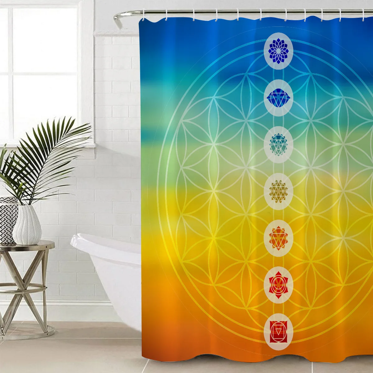 Градиентные тонированные чакры центрами духовной силы Вселенной гармонии