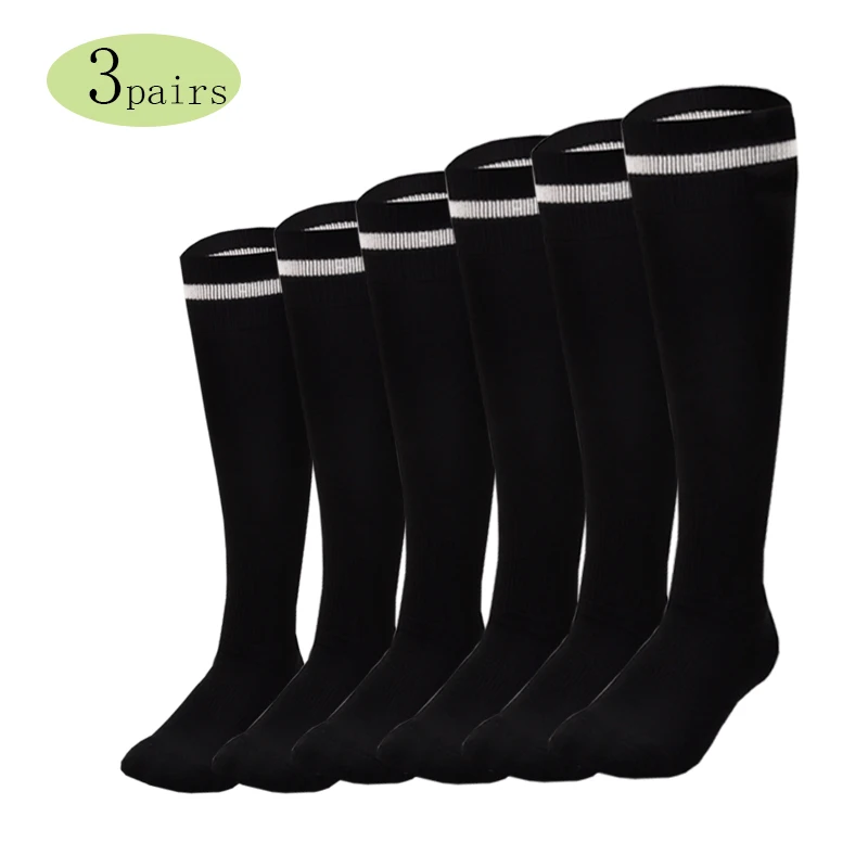 

3 pairs Men Sports Football Socks High Elastic Towel Bottom Soccer for Running Jogging Athletic Socks