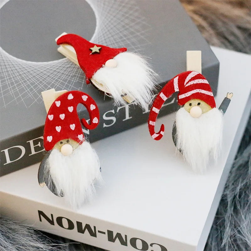 

Christmas Decoration 2021 Wood Clip for Photo Clips Clothespin Christmas Ornaments Wood Gift Folder Craft Decoration Clips Pegs