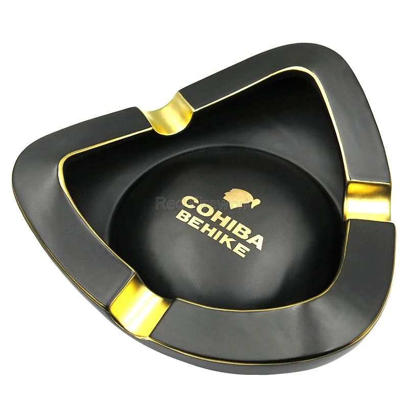 COHIBA 50th anniversary Edition керамическая тонкая черная фарфоровая пепельница 3 золы для сигар для дома Smkoing сигары держатель