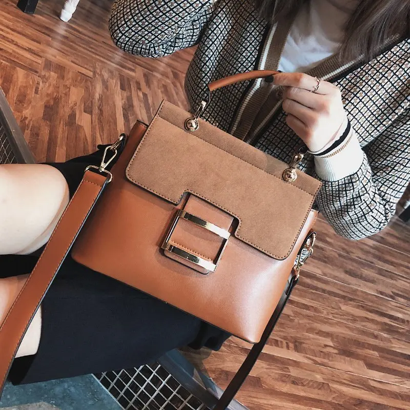 

Women Bag Vintage Shoulder Bags 2021 Buckle PU Leather Handbags Crossbody Bags For Women Famous Brand Spring Sac Femme