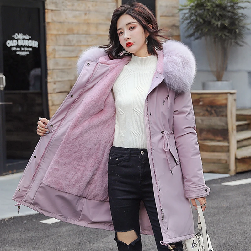 Женская зимняя куртка с капюшоном теплая флисовая утепленная высокого качества