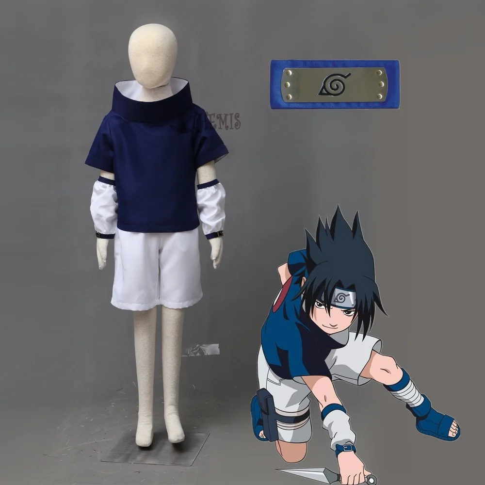 

MMGG Uchiha Sasuke Cosplay Costume and blue headband custom made Any size