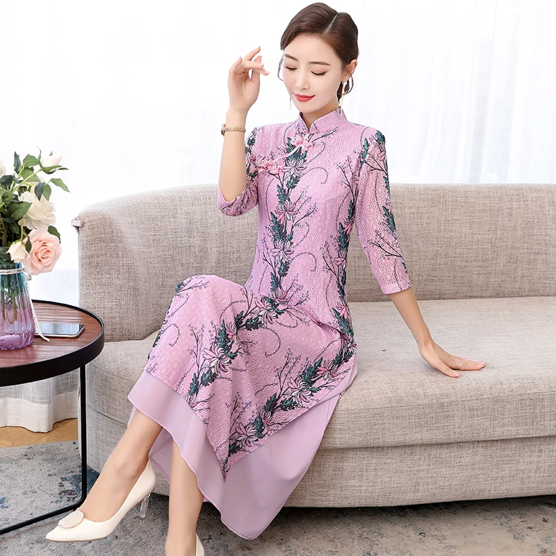 Женское платье в вьетнамском стиле Чонсам | Тематическая одежда и униформа