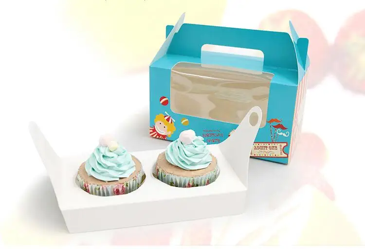 Хлебобулочная упаковочная коробка с ручкой прозрачная для торта кексов и