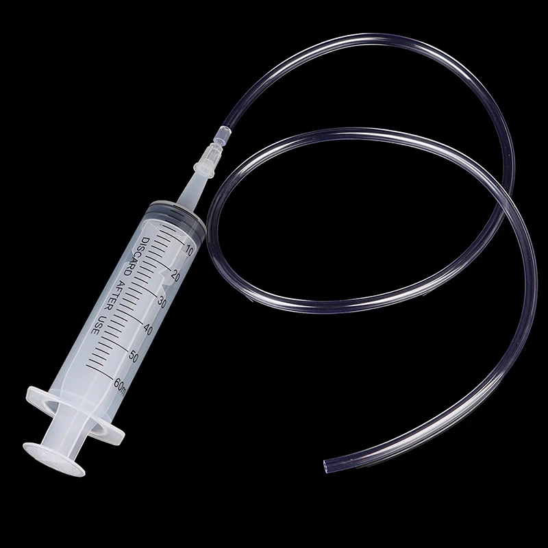 

1PCS 60ML Plastic Feeding Syringe Reusable Pump With 80cm Tube For Epoxy Resin Tool