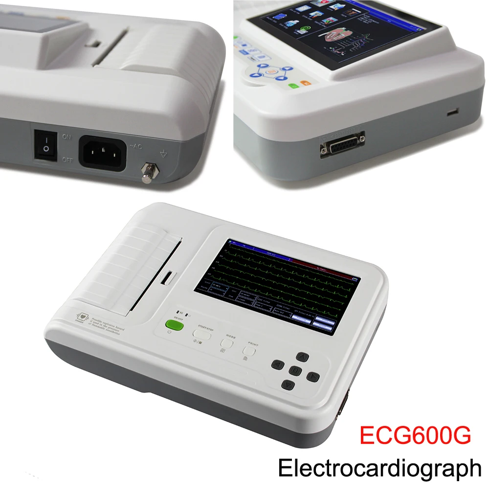 Цифровой ЭКГ-принтер ECG600G 7 &quotсенсорный экран цифровой электрокардиограф 6