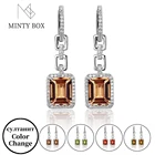 Женские Серьги-Клипсы из серебра 925 пробы с восьмиугольным зултанитом