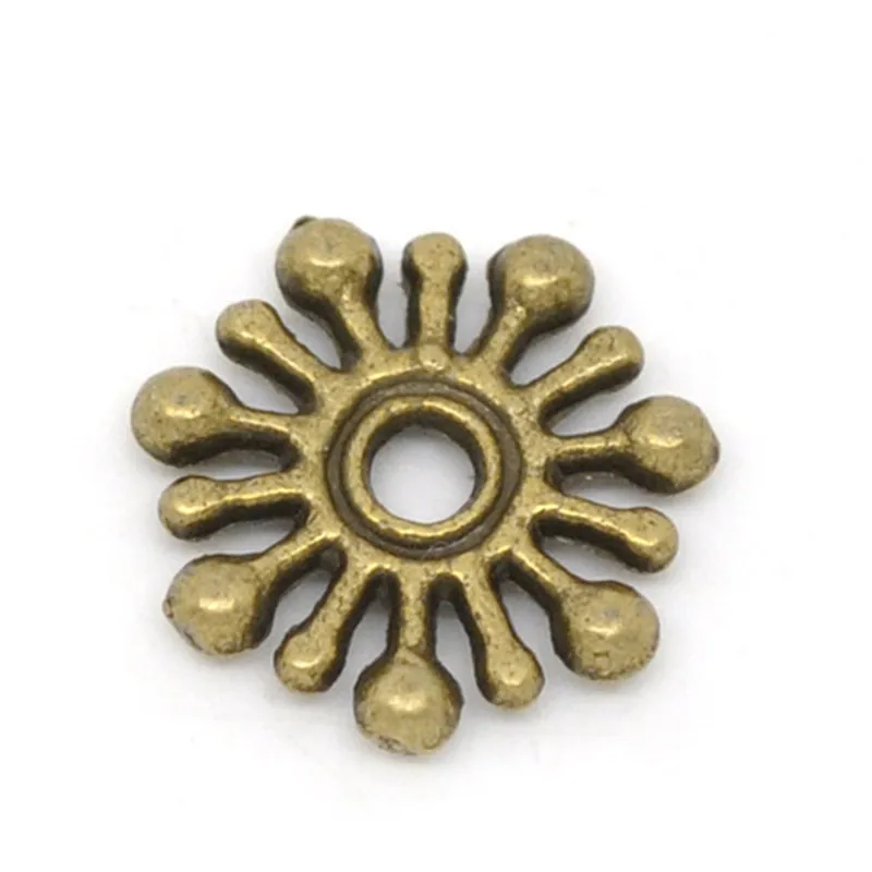 8 сезонов, оцинкованная Снежинка бусины-вставки из сплава, античный бронзовый цвет, самодельные Украшения, около 9 мм x 9 мм, Отверстие: Около 1,5 мм, 200 шт.