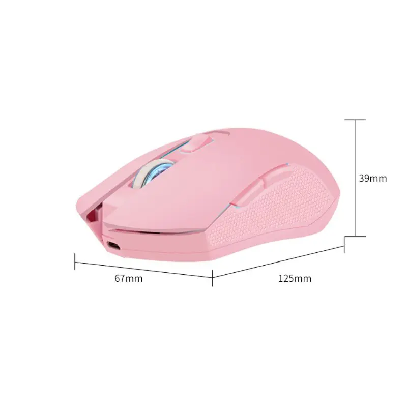 

Rechargeable Pink Silent LED Optical Game Mice 1600DPI 2.4G USB Wireless Mouse for PC Laptop Desktop Computer