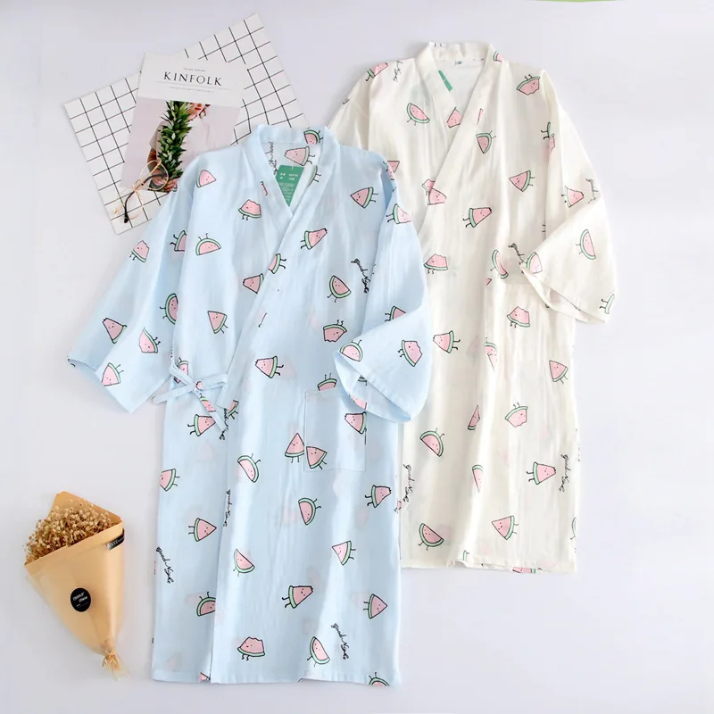 Сезон весна лето Новая женская ночная рубашка натуральный хлопок марля Японии