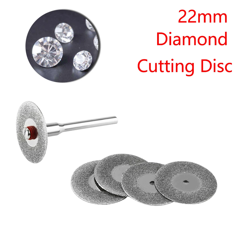 5 шт./компл. 22 мм Мини Алмазная пила серебряные режущие диски с 1 шт. соединительным
