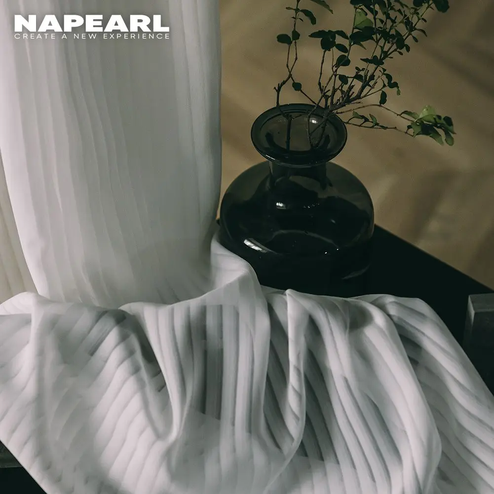 NAPEARL 1 шт. Тюль с полосатым дизайном, элегантные современные занавески для спальни, гостиной, домашнего декора, простые и универсальные.
