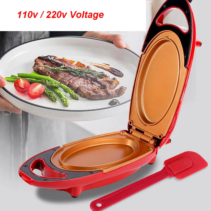 

110V/220V BBQ Steak Hamburger Grill Barbecue Meat Roaster Breakfast Machine Frying Pan Panini Sandwich Maker Bread Oven Plate