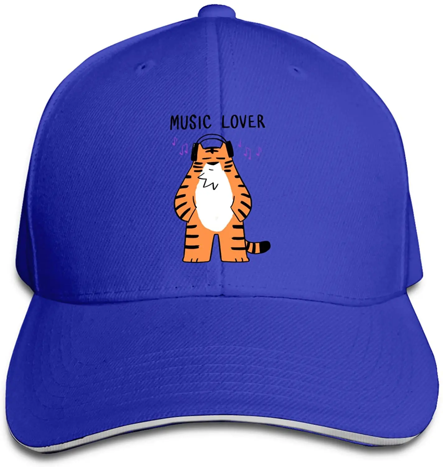 

Music Lover Sandwich Hat Printed Baseball Cap Headgear Unisex Outdoor Casquette Black