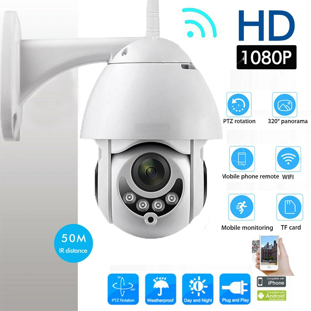 Умная ip-камера видеонаблюдения 4 светодиода 1080P наружная IP66 Водонепроницаемая камера видеонаблюдения Camara De Seguridad IP Wifi Внешняя домашняя камера безопасности