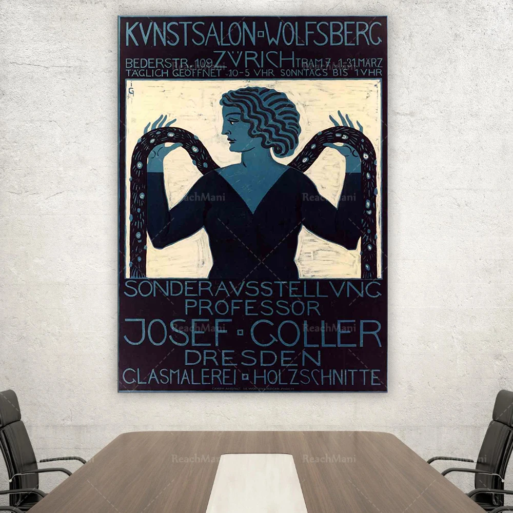 

Exhibition Poster | Museum Poster | Vintage Poster | a vintage art museum exhibition poster for Swiss artwork