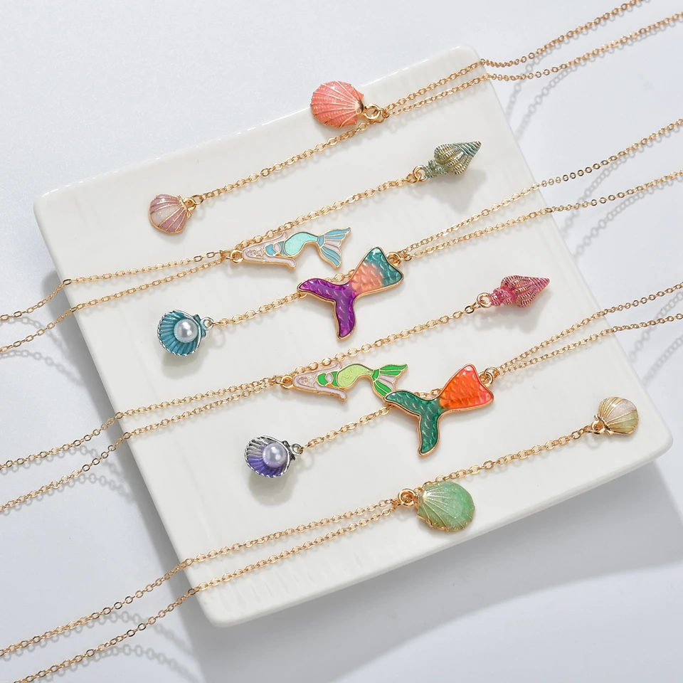 Цепочка с подвеской в виде ракушек для женщин модное ожерелье стиле бохо