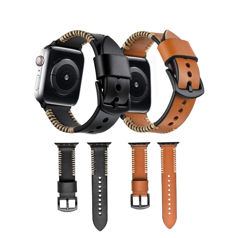 Кожаный ремешок для apple watch 44 мм 38 42 40 iwatch band | Наручные часы