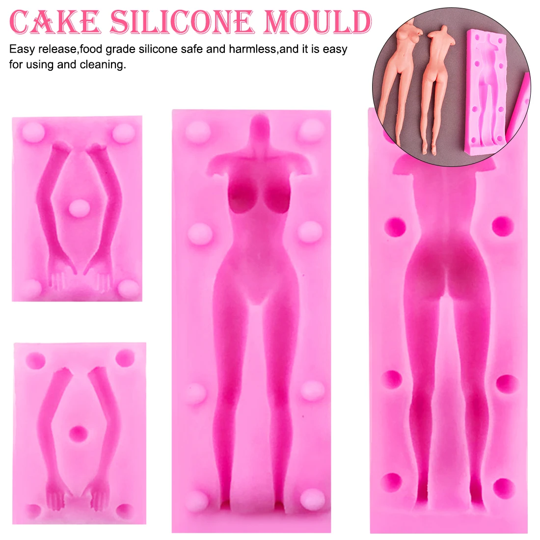 Силиконовая форма в форме тела 3D инструмент для помадки ручной работы сделай сам