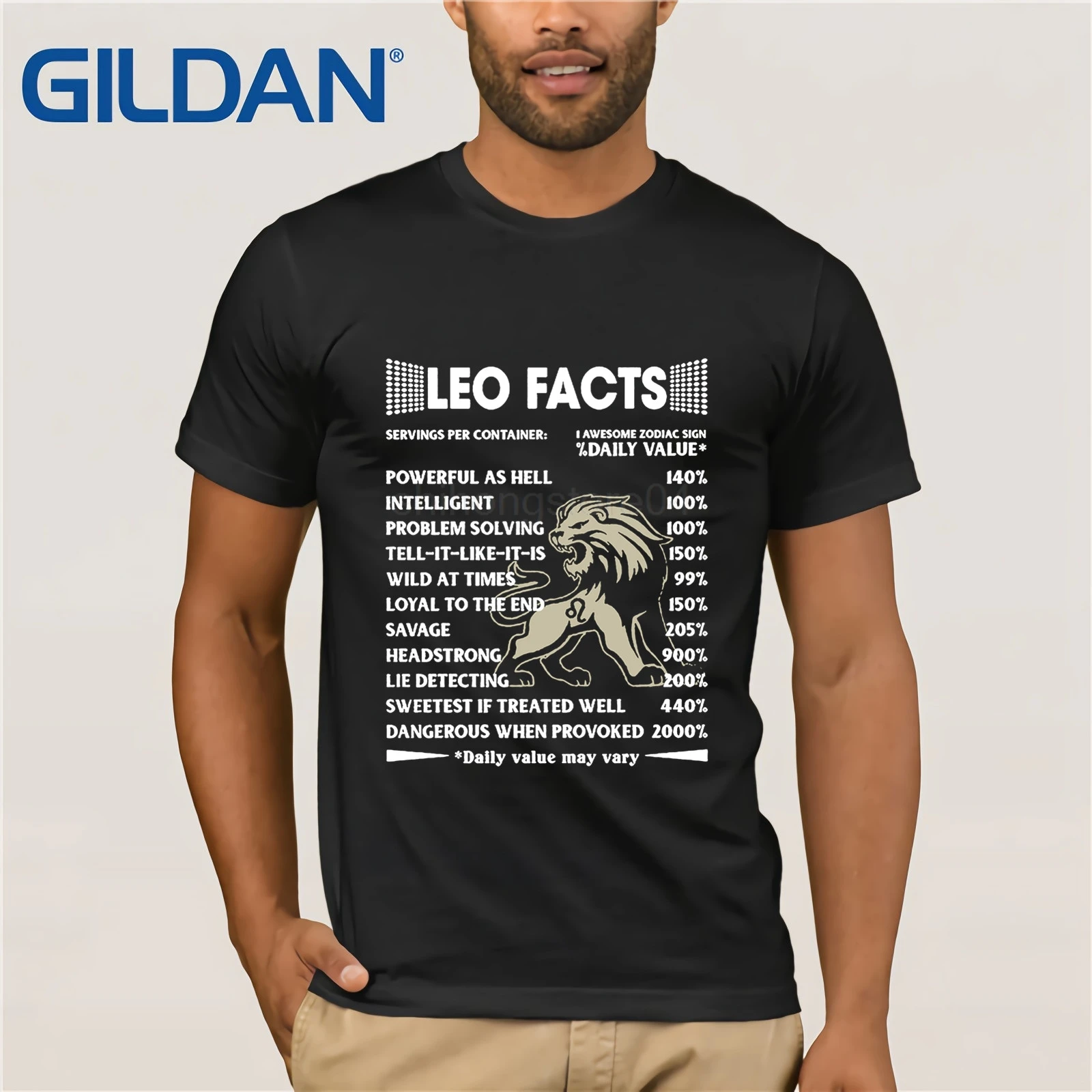 Футболка с надписью Leo Facts Awesome Zodiac|Мужские футболки| |