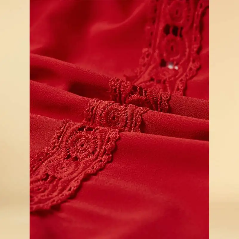 YONIS 2020 весенне-осеннее мини женское платье вязаное крючком кружево украшенное