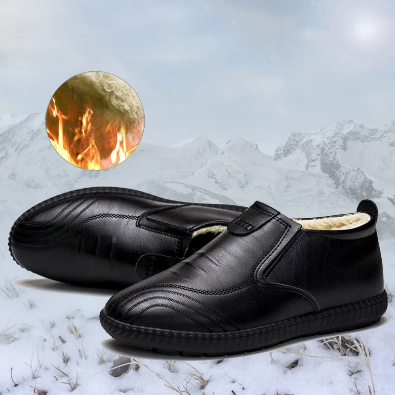 

Men Boots Winter Warm Shoes Men Casual Sneakers Black Ankle Boots For Men Walking Botas Hombre Non-slip Drving Shoes Moccasin