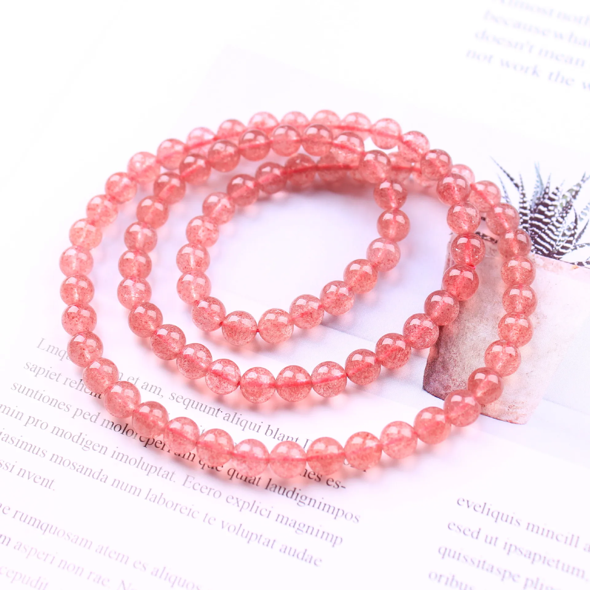 

Браслет из натурального клубничного хрусталя голубь Красный Клубничный кристалл браслет из нескольких колец