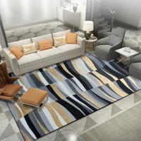 abstract style gold black gray geometric lines pattern floor mat bedroom carpet living room velvet carpet custom made rug